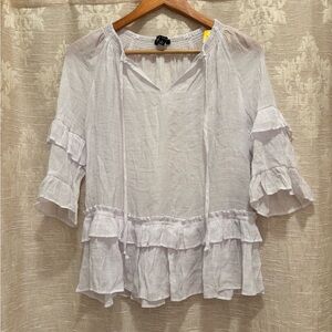 Zac & Rachel White Ruffle Blouse
